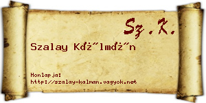 Szalay Kálmán névjegykártya