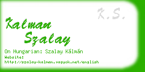 kalman szalay business card